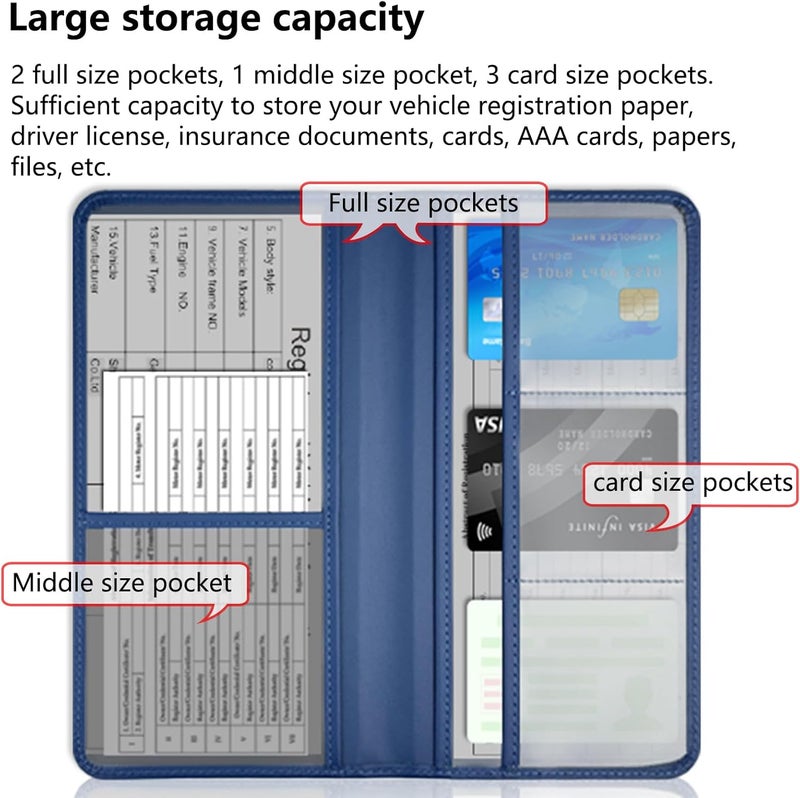 OBDMASTER Black Car Registration & Insurance Card Holder for Glove Box Organizer Vehicle License Document Auto Truck Comparment Interior Accessories Case - Image 2